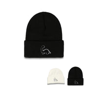 Cute embroidery dinosaur knitted hat men's Japanese warm hat