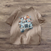 Cartoon print fashion short-sleeved T-shirt
