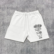 Street statement print track shorts
