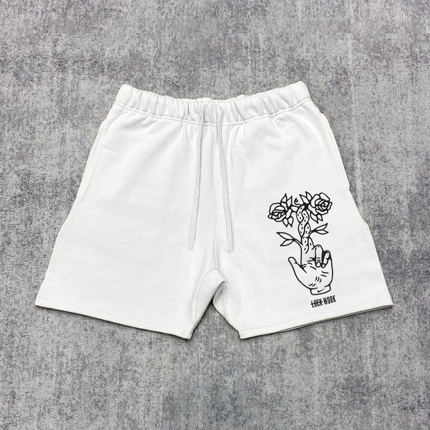 Street statement print track shorts