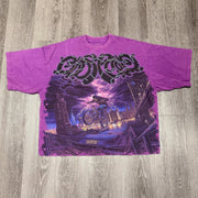 City Motorcycle Print Short Sleeve T-Shirt