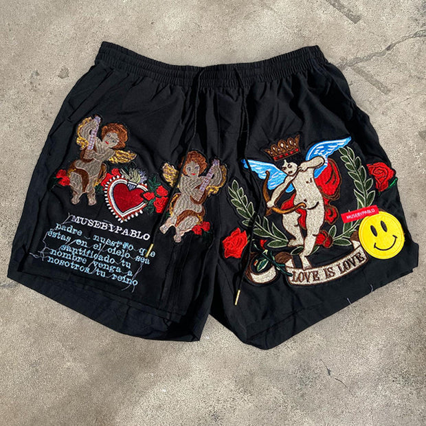 Angel Cupid Casual Street Track Shorts