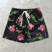 Retro Fashion Floral Sweat Shorts