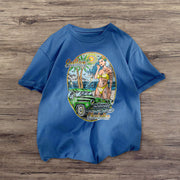 Fashion holiday style printed short-sleeved T-shirt