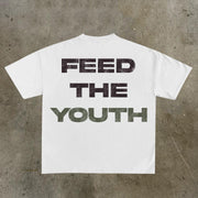 Feed The Youth Print Short Sleeve T-Shirt