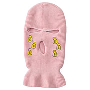Tears of money embroidered three-hole hat warm ski mask