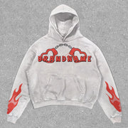 Trendy Vintage Print Graphic Hoodie