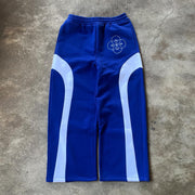 Personalized patchwork contrasting color casual trousers