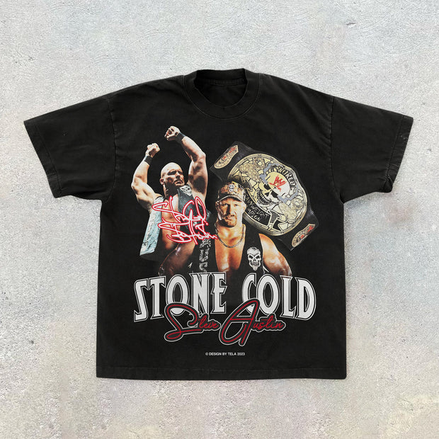 Retro hip hop trend print street T-shirt