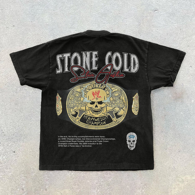 Retro hip hop trend print street T-shirt