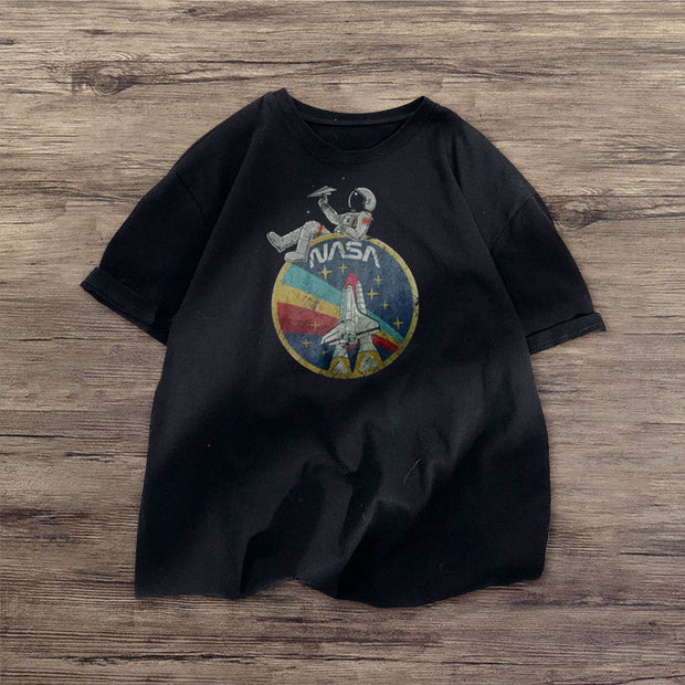 Astronaut retro print fashion T-shirt