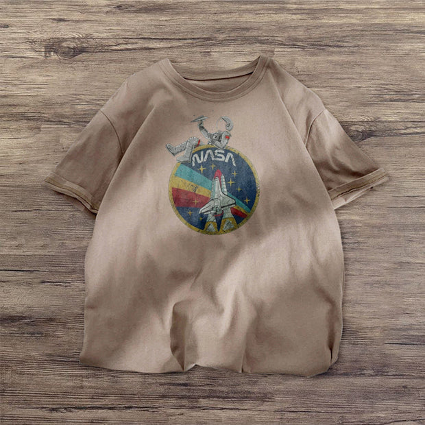 Astronaut retro print fashion T-shirt