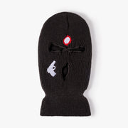 Street Couple Embroidered Three-Hole Beanie