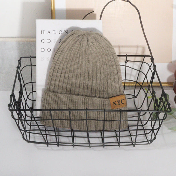 Casual and versatile NYC letter wool knitted hat Japanese style