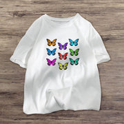 Little Butterfly Retro Casual Short Sleeve T-Shirt