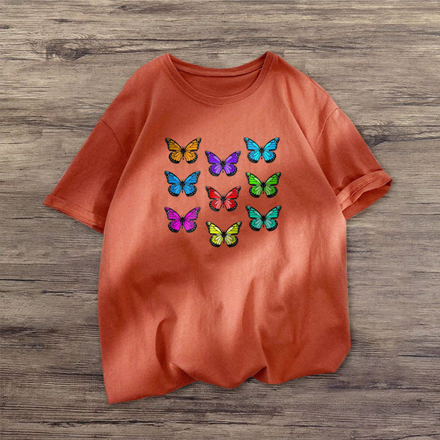 Little Butterfly Retro Casual Short Sleeve T-Shirt
