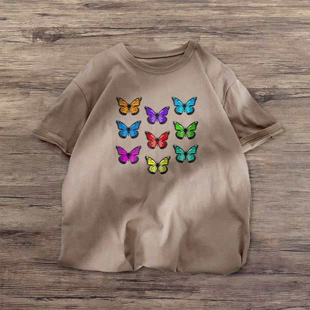 Little Butterfly Retro Casual Short Sleeve T-Shirt