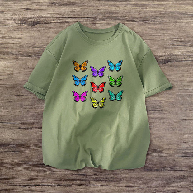 Little Butterfly Retro Casual Short Sleeve T-Shirt