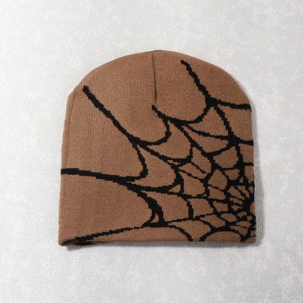 Spider web Y2K jacquard hat for men and women