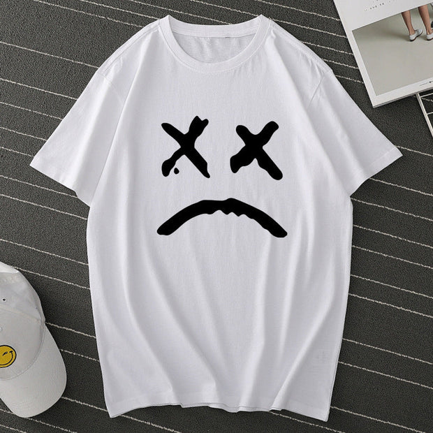 Printed loose short-sleeved round neck casual iT-shirt