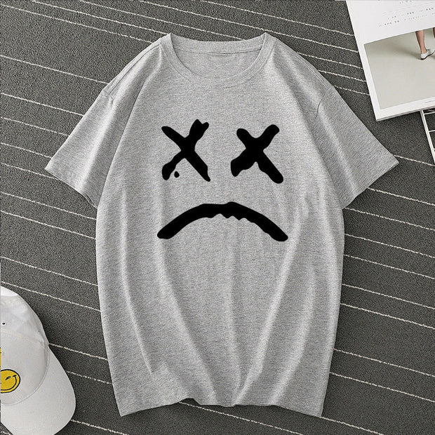 Printed loose short-sleeved round neck casual iT-shirt