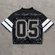 Bison casual street retro mesh jersey