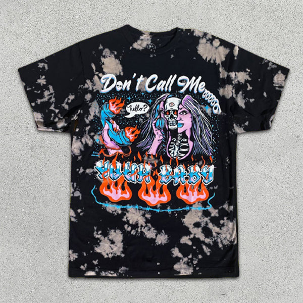 Gradient Skull Graphic Print Short Sleeve T-Shirt