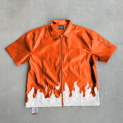 Fashionable personalized zipper lapel shirt