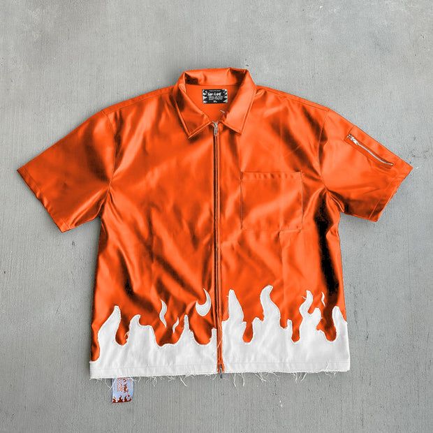 Fashionable personalized zipper lapel shirt