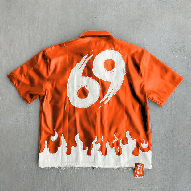 Fashionable personalized zipper lapel shirt