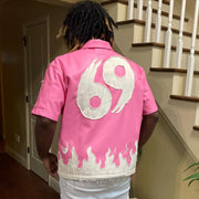 Fashionable personalized zipper lapel shirt