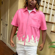 Fashionable personalized zipper lapel shirt