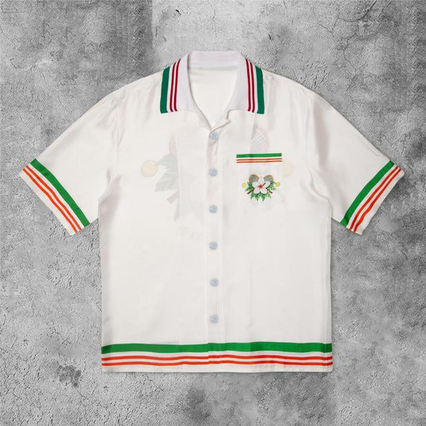 Fashion striped coconut print art shirt