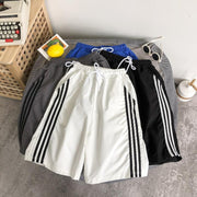 Trendy three-bar sweatpants loose five-point pants