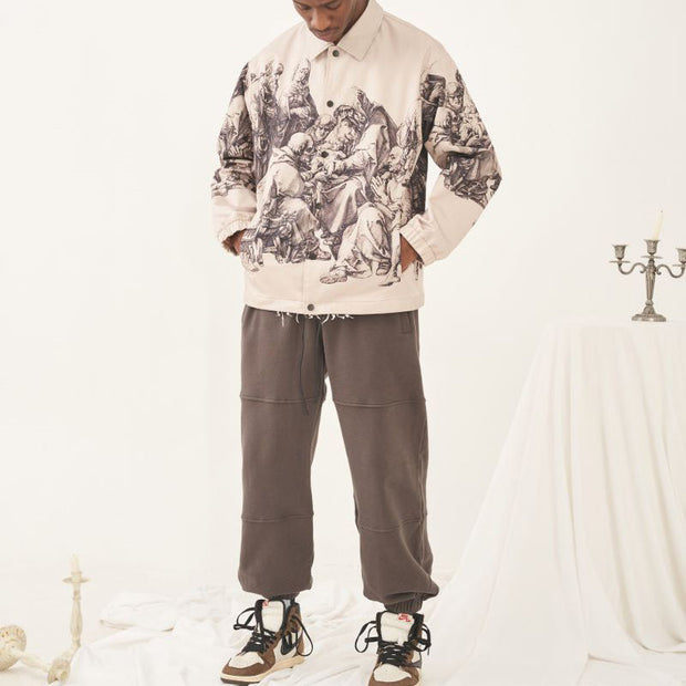 Casual sports retro fashion lapel jacket