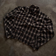 Starry sky casual screenshot vintage plaid flannel shirt