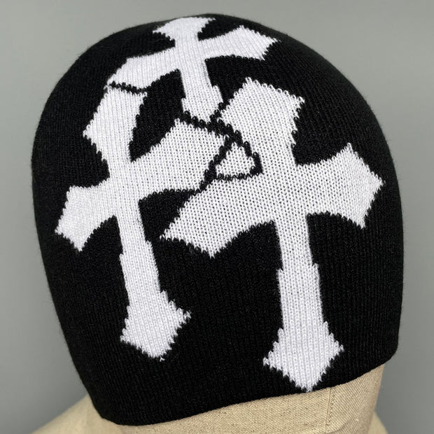 Cross Jacquard Hat for Men and Women