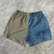 Vintage fawn print casual tie-dye shorts