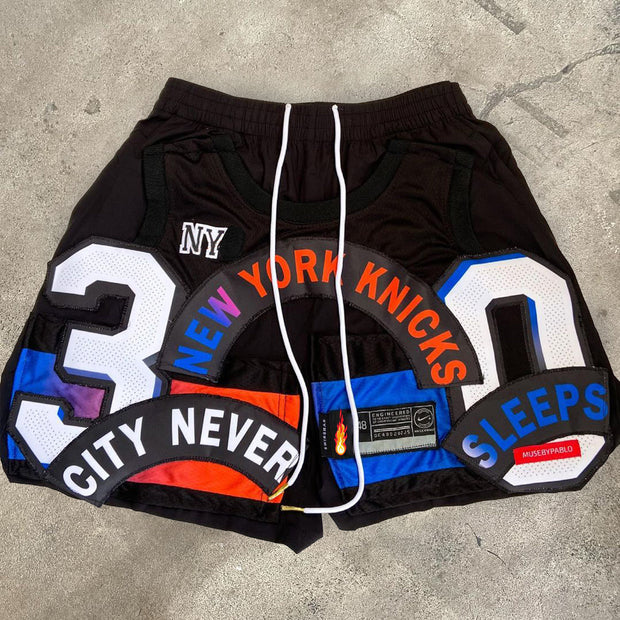 Limited edition size 30 stitching patchwork sports street shorts
