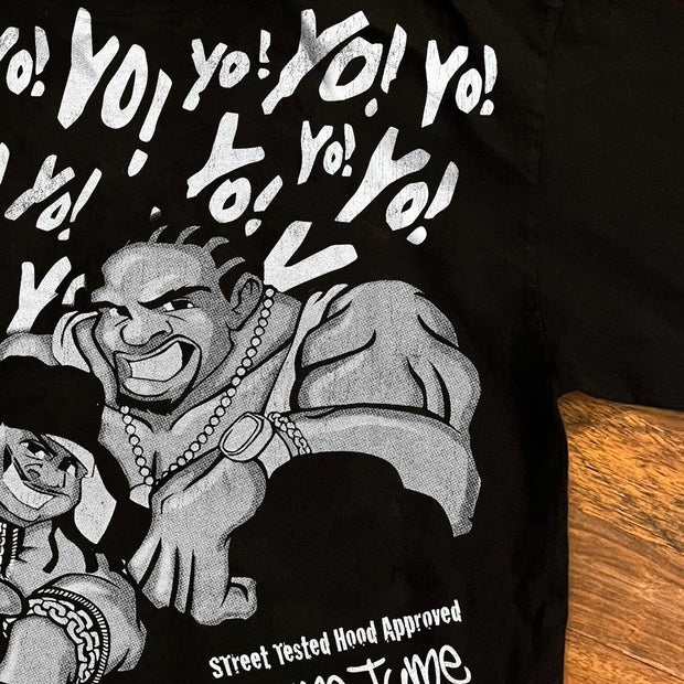 Crime Tyme Casual Street Wrestling Print T-Shirt