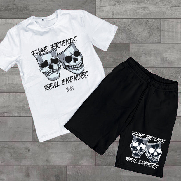Skull Short Sleeve Two Piece Set