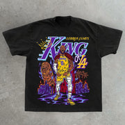 King Print Casual Street Basketball T-Shirt