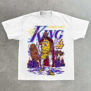 King Print Casual Street Basketball T-Shirt