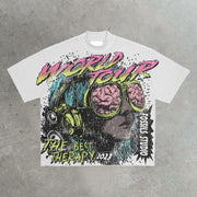 Casual street music festival rock print T-shirt