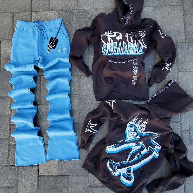 Fashionable Casual Printed Graphic Hoodie Set