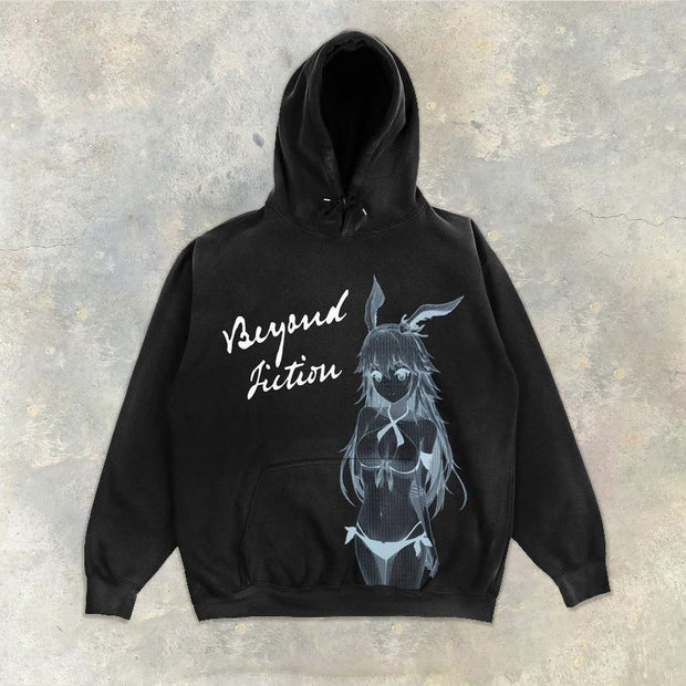 Fashion bunny girl print long sleeve sweatshirt
