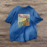 Fashion art print short-sleeved retro T-shirt