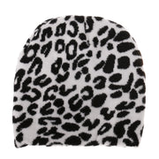 Striped knitted hat pullover hat black and white elements cow wool hat