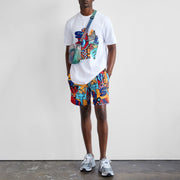 Fashion casual printed short sleeve suit