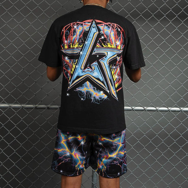 Super Brain Casual T-shirt Mesh Shorts Two-Piece Set